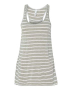 BELLA + CANVAS Women's Flowy Racerback Tank - Athletic Heather/ White