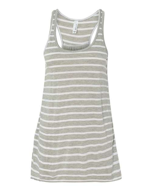 BELLA + CANVAS Women's Flowy Racerback Tank - Athletic Heather/ White