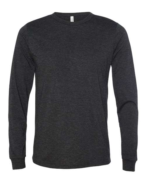 BELLA + CANVAS Unisex Triblend Long Sleeve Tee (Part 1 of 2) - Charcoal Black Triblend
