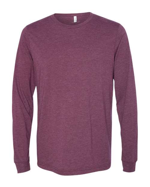 BELLA + CANVAS Unisex Triblend Long Sleeve Tee (Part 1 of 2) - Maroon Triblend