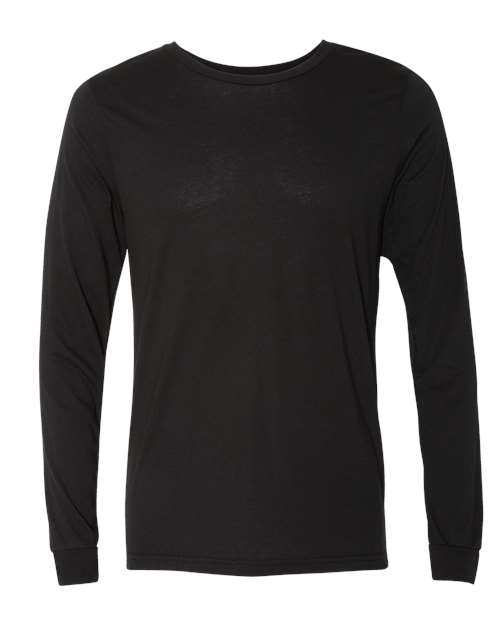 BELLA + CANVAS Unisex Triblend Long Sleeve Tee (Part 2 of 2) - Solid Black Triblend
