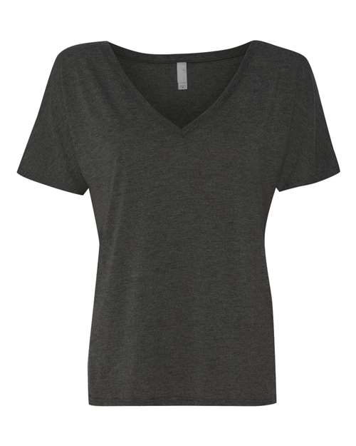 BELLA + CANVAS Women’s Slouchy V-Neck Tee - Dark Grey Heather