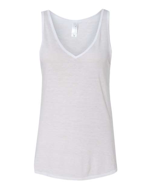 BELLA + CANVAS Women's Flowy V-Neck Tank - White
