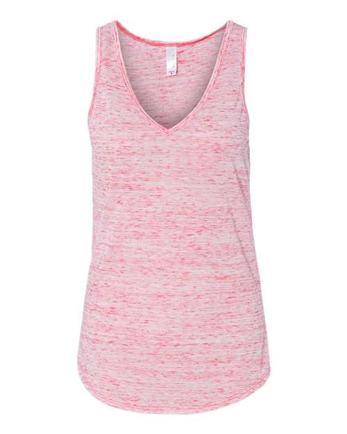 BELLA + CANVAS Women's Flowy V-Neck Tank - Red Marble