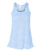 BELLA + CANVAS Women's Flowy Racerback Tank - Blue Marble
