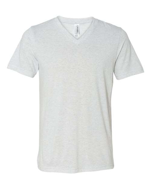 BELLA + CANVAS Unisex Triblend V-Neck Tee - White Fleck Triblend