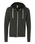 BELLA + CANVAS Unisex Triblend Sponge Fleece Full-Zip Hoodie Sweatshirt - Charcoal Black Triblend