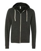 BELLA + CANVAS Unisex Triblend Sponge Fleece Full-Zip Hoodie Sweatshirt - Charcoal Black Triblend