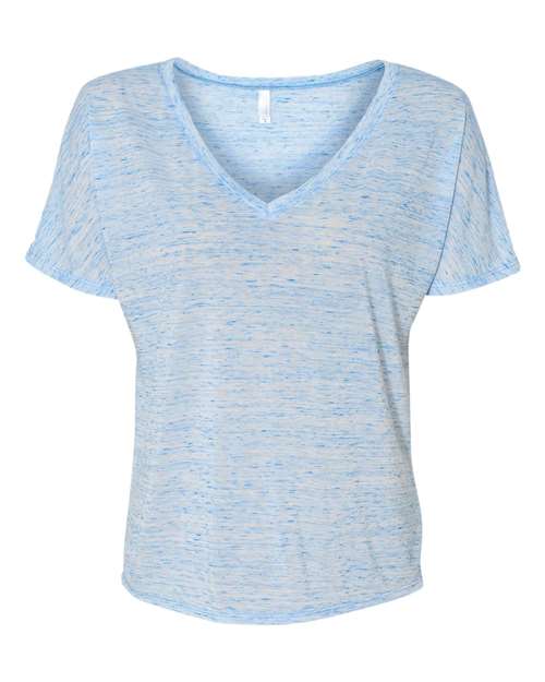 BELLA + CANVAS Women’s Slouchy V-Neck Tee - Blue Marble