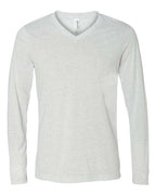 BELLA + CANVAS Unisex Long Sleeve V-Neck Tee - White Fleck Triblend