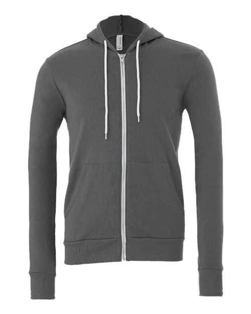 BELLA + CANVAS Unisex Sponge Fleece Full-Zip Hoodie Sweatshirt (Part 1 of 3) - Asphalt