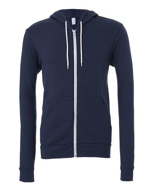 BELLA + CANVAS Unisex Sponge Fleece Full-Zip Hoodie Sweatshirt (Part 2 of 3) - Navy