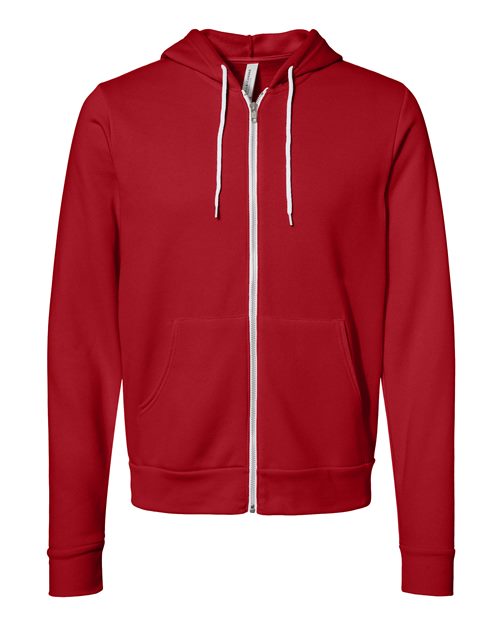 BELLA + CANVAS Unisex Sponge Fleece Full-Zip Hoodie Sweatshirt (Part 2 of 3) - Red