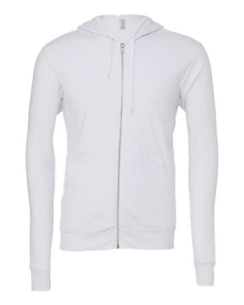 BELLA + CANVAS Unisex Sponge Fleece Full-Zip Hoodie Sweatshirt (Part 3 of 3) - White