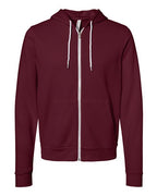 BELLA + CANVAS Unisex Sponge Fleece Full-Zip Hoodie Sweatshirt (Part 2 of 3) - Maroon