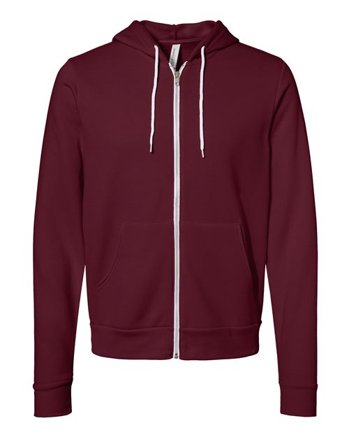 BELLA + CANVAS Unisex Sponge Fleece Full-Zip Hoodie Sweatshirt (Part 2 of 3) - Maroon
