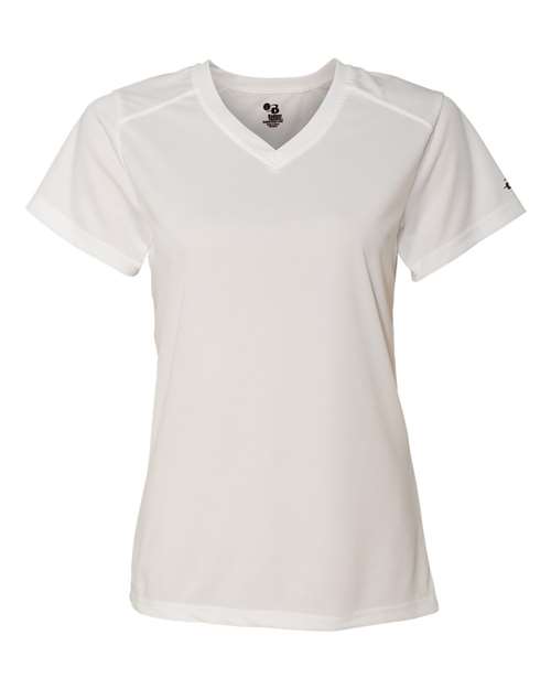 Badger Women’s B-Core V-Neck T-Shirt (Part 2 of 2) - White