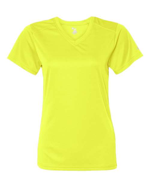 Badger Women’s B-Core V-Neck T-Shirt (Part 2 of 2) - Safety Yellow