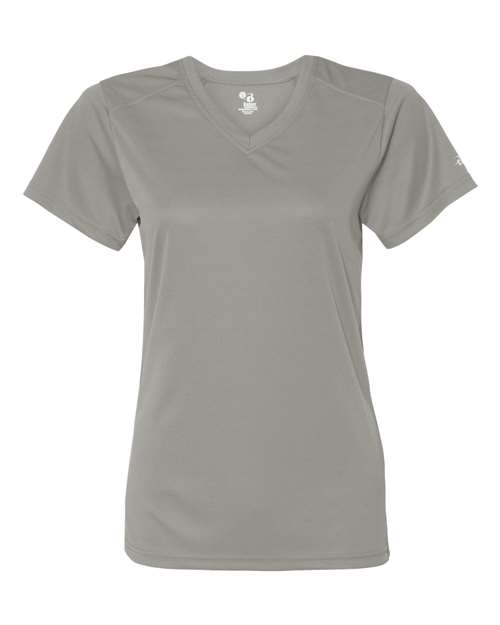 Badger Women’s B-Core V-Neck T-Shirt (Part 2 of 2) - Silver