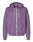 BELLA + CANVAS Unisex Sponge Fleece Full-Zip Hoodie Sweatshirt (Part 2 of 3) - Heather Team Purple