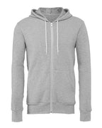 BELLA + CANVAS Unisex Sponge Fleece Full-Zip Hoodie Sweatshirt (Part 1 of 3) - Athletic Heather