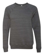 BELLA + CANVAS Unisex Sponge Fleece Raglan Crewneck Sweatshirt (Part 1 of 3) - Dark Grey Marble
