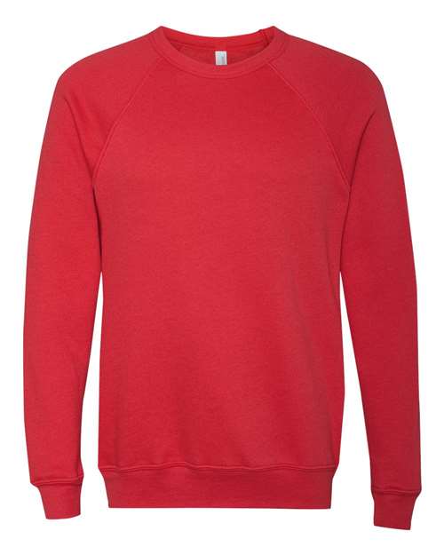 BELLA + CANVAS Unisex Sponge Fleece Raglan Crewneck Sweatshirt (Part 3 of 3) - Red