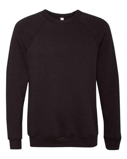BELLA + CANVAS Unisex Sponge Fleece Raglan Crewneck Sweatshirt (Part 1 of 3) - Black