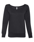 BELLA + CANVAS Women’s Sponge Fleece Wide Neck Sweatshirt - Black