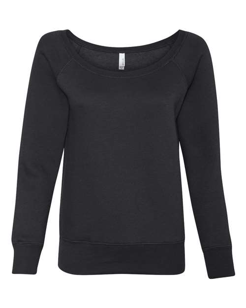 BELLA + CANVAS Women’s Sponge Fleece Wide Neck Sweatshirt - Black