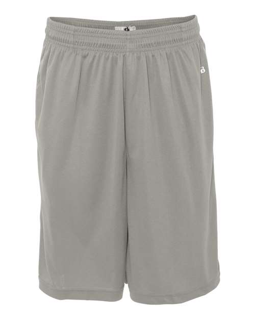 Badger Men's B-Core 10" Shorts with Pockets - Silver