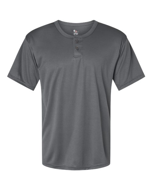 Alleson Athletic Men's B-Core Placket Jersey (Part 1 of 2) - Graphite