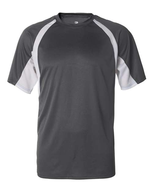 Badger Men's B-Core Hook T-Shirt (Part 1 of 2) - Graphite/ White