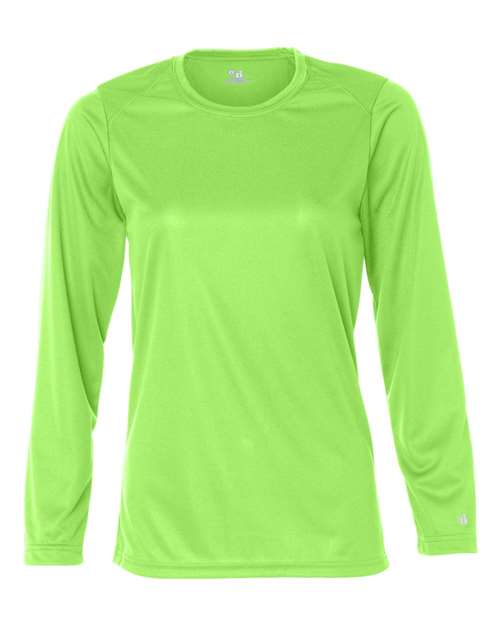 Badger Women's B-Core Long Sleeve T-Shirt (Part 1 of 2) - Lime