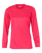 Badger Women's B-Core Long Sleeve T-Shirt (Part 1 of 2) - Hot Coral