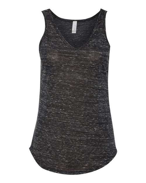 BELLA + CANVAS Women's Flowy V-Neck Tank - Black Marble