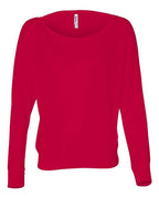 BELLA + CANVAS Women’s Flowy Off Shoulder Long Sleeve Tee - Red