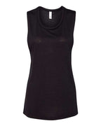 BELLA + CANVAS Women's Flowy Scoop Muscle Tank - Black
