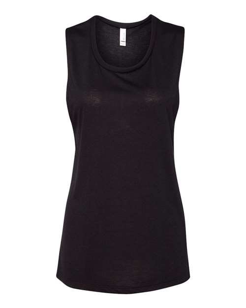 BELLA + CANVAS Women's Flowy Scoop Muscle Tank - Black