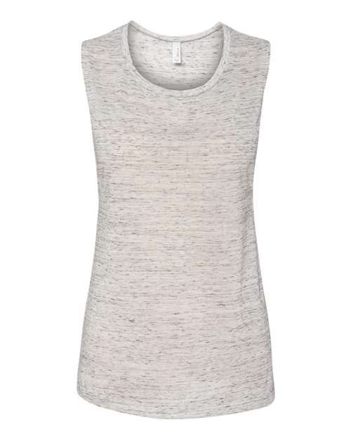 BELLA + CANVAS Women's Flowy Scoop Muscle Tank - White Marble