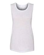 BELLA + CANVAS Women's Flowy Scoop Muscle Tank - White