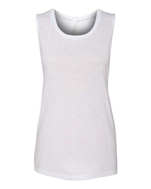 BELLA + CANVAS Women's Flowy Scoop Muscle Tank - White
