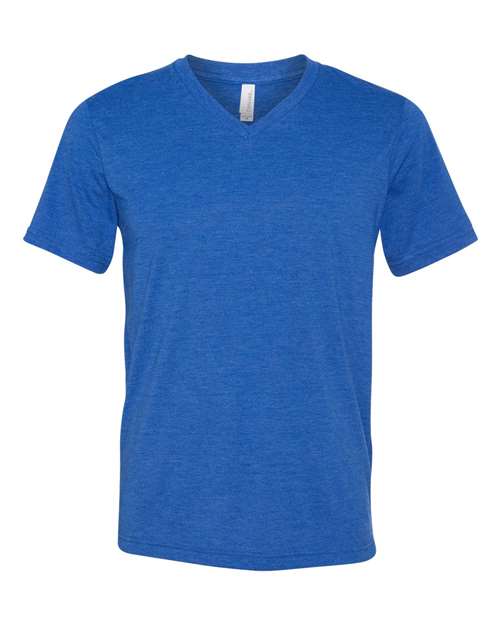 BELLA + CANVAS Unisex Triblend V-Neck Tee - True Royal Triblend