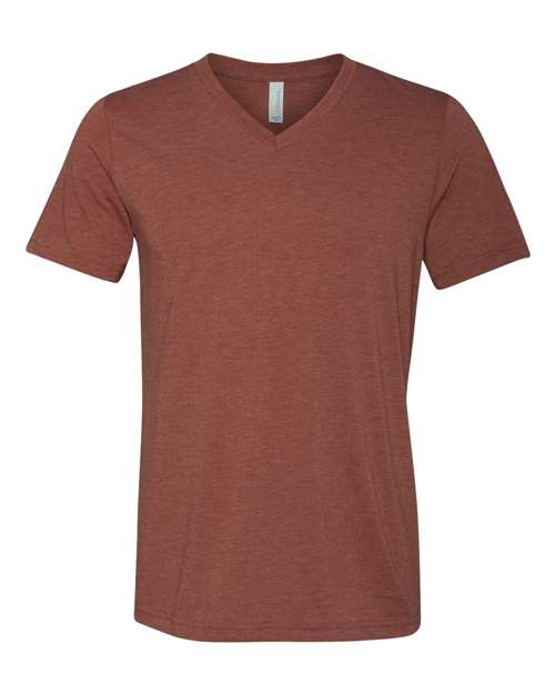 BELLA + CANVAS Unisex Triblend V-Neck Tee - Clay Triblend
