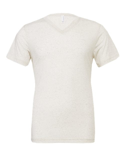BELLA + CANVAS Unisex Triblend V-Neck Tee - Oatmeal Triblend