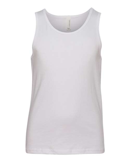 BELLA + CANVAS Youth Jersey Tank - White