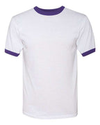 Augusta Sportswear Unisex 50/50 Ringer T-Shirt (Part 2 of 2) - White/ Purple
