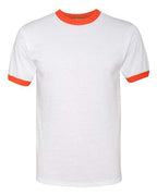 Augusta Sportswear Unisex 50/50 Ringer T-Shirt (Part 2 of 2) - White/ Orange