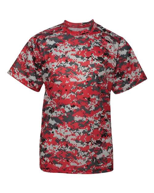 Badger Youth Digital Camo T-Shirt (Part 1 of 2) - Red Digital