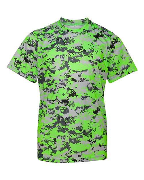 Badger Youth Digital Camo T-Shirt (Part 1 of 2) - Lime Digital